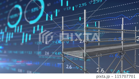 Image of financial data processing over scaffolding 115707701