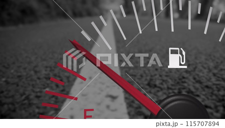 Image of fuel level over road Image of fuel level over road 115707894