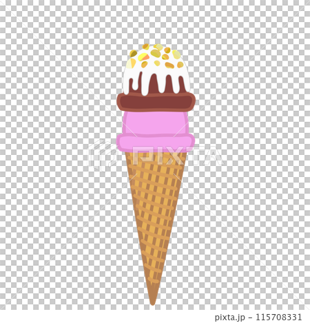 アイスクリームコーンのイラスト アイスクリームコーンのイラスト 115708331
