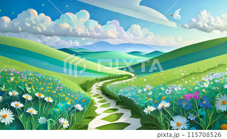 草原の小道, Generative AI AI画像 115708526