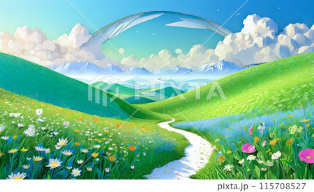 草原の小道, Generative AI AI画像 草原の小道, Generative AI AI画像 115708527