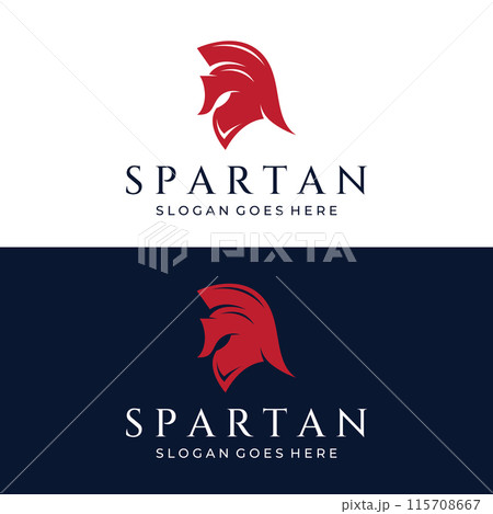 Strong and brave spartan or spartan war warrior helmet logo.Designed with template vector illustration editing. 115708667
