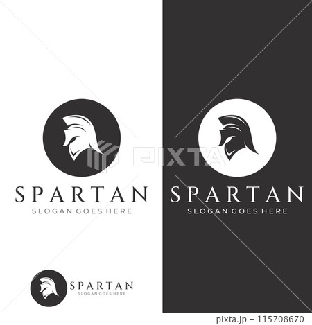 Strong and brave spartan or spartan war warrior helmet logo.Designed with template vector illustration editing. 115708670
