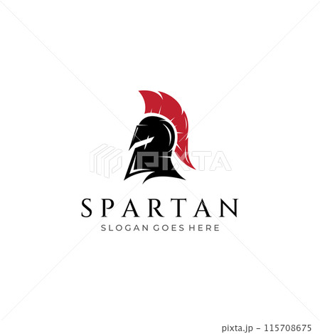 Strong and brave spartan or spartan war warrior helmet logo.Designed with template vector illustration editing. 115708675