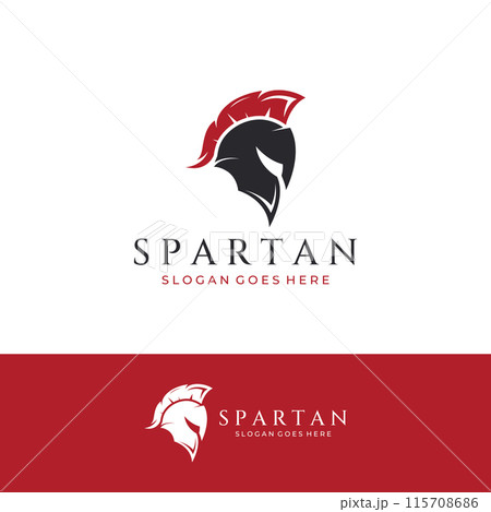 Strong and brave spartan or spartan war warrior helmet logo.Designed with template vector illustration editing. 115708686
