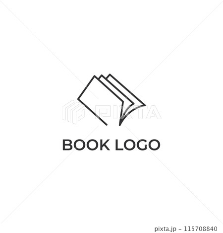Educational digital book and online knowledge learning book logo and symbol icon vector illustration template. 115708840