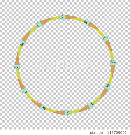 Ice cream cone circular decorative frame illustration Ice cream cone circular decorative frame illustration 115709091