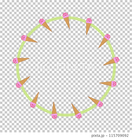 Ice cream cone circular decorative frame illustration Ice cream cone circular decorative frame illustration 115709092