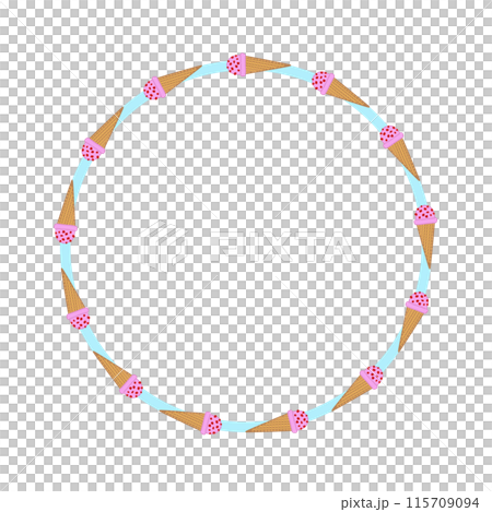 Ice cream cone circular decorative frame illustration Ice cream cone circular decorative frame illustration 115709094