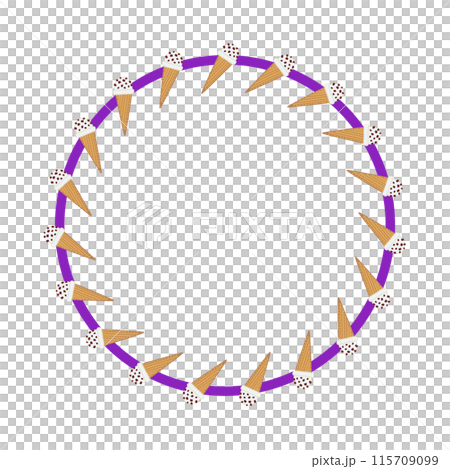Ice cream cone circular decorative frame illustration Ice cream cone circular decorative frame illustration 115709099