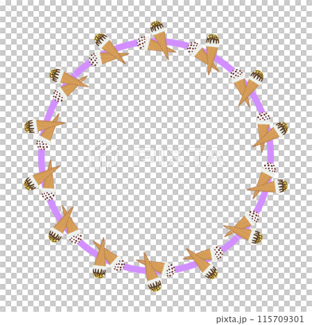 Ice cream cone circular decorative frame illustration Ice cream cone circular decorative frame illustration 115709301