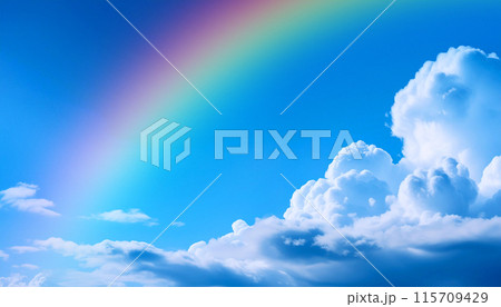 青空と虹,Generative AI AI画像 115709429