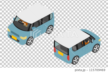 等軸圖：駕駛輕型汽車的人 115709469