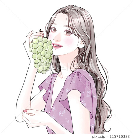 ぶどうを持っている女性 115710388