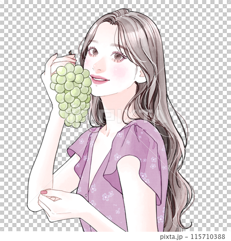 ぶどうを持っている女性 115710388