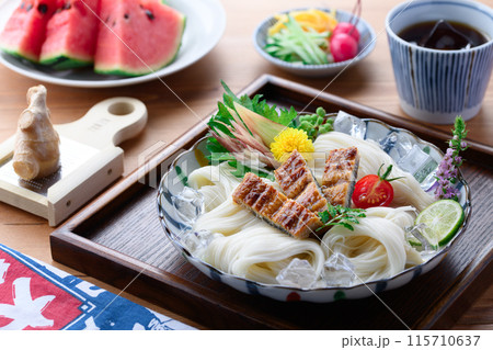 夏の味覚 スタミナ満点 鰻そうめん 夏の味覚 スタミナ満点 鰻そうめん 115710637