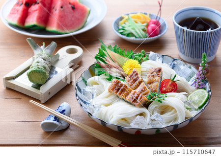 夏の味覚 スタミナ満点 鰻そうめん 115710647