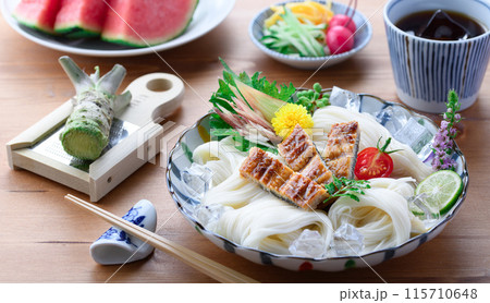 夏の味覚 スタミナ満点 鰻そうめん 115710648