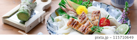 夏の味覚 スタミナ満点 鰻そうめん 115710649