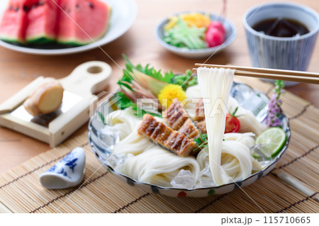 夏の味覚 スタミナ満点 鰻そうめん 115710665