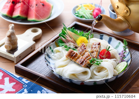 夏の味覚 スタミナ満点 鰻そうめん 115710684