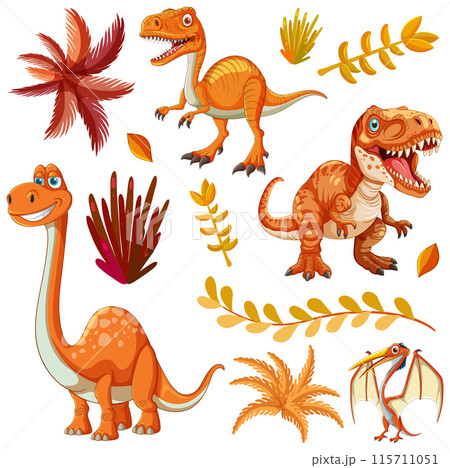 Colorful Dinosaur Vector Illustration Colorful Dinosaur Vector Illustration 115711051