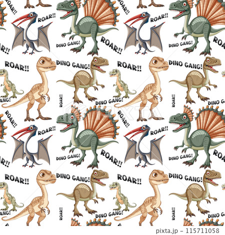 Playful Dinosaur Pattern for Kids 115711058