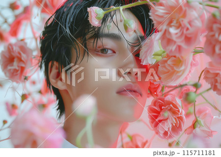 花に囲まれた美男子 115711181