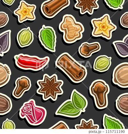 Vector Spice Seamless Pattern 115711190