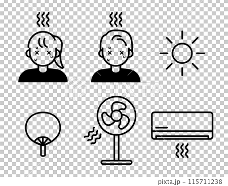 Heat stroke warning icon 115711238