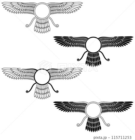 winged solar disk of the Zoroastrian religion 115711253