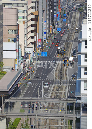 宇都宮市街地を走行するライトライン 宇都宮市街地を走行するライトライン 115711259