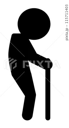 杖をつく棒人間 杖をつく棒人間 115711403