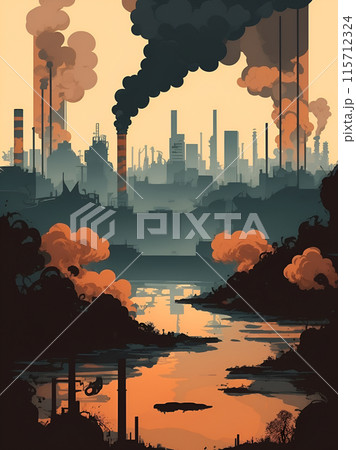 環境汚染「AI生成画像」 115712324