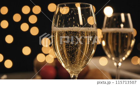 Close-up of a flute of champagne 115713507