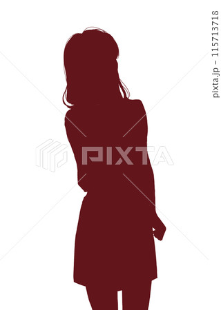 女性の立ち絵の影絵 女性の立ち絵の影絵 115713718