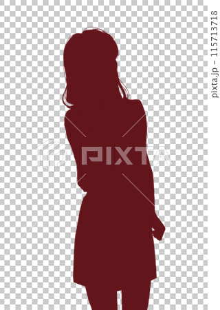 女性の立ち絵の影絵 女性の立ち絵の影絵 115713718