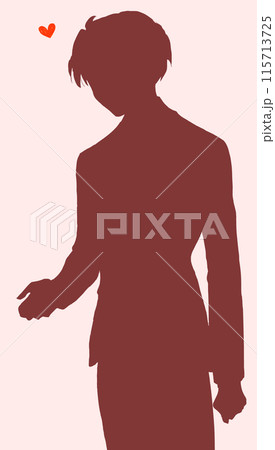 手を差し出す男性の影絵　恋愛 115713725
