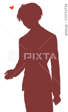 手を差し出す男性の影絵　恋愛 115713726