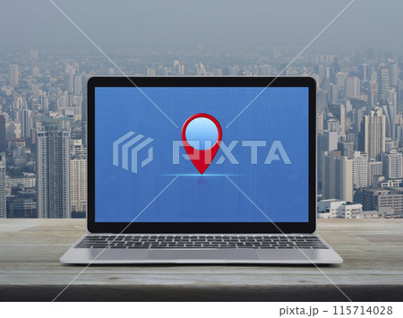 Technology map pointer navigation online concept 115714028