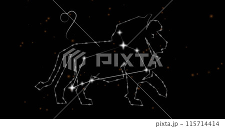Image of leo star sign over black background Image of leo star sign over black background 115714414