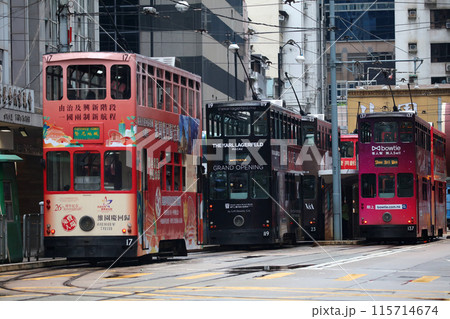 香港の庶民の足「トラム」(路面電車)英国植民地時代から走り続ける香港庶民の足 香港の庶民の足「トラム」(路面電車)英国植民地時代から走り続ける香港庶民の足 115714674