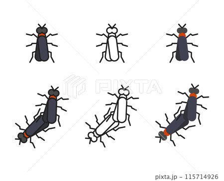 Lovebug Plecia Nearcteca vector icon illustration 115714926