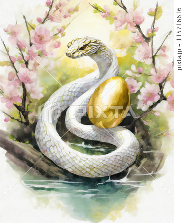 金の卵を抱く蛇,Generative AI AI画像 115716616