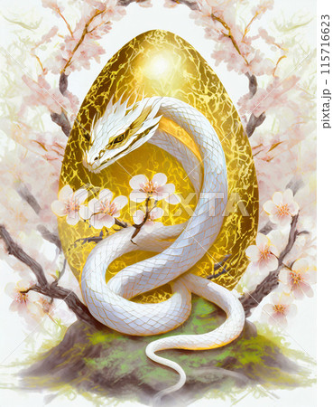 金の卵を抱く蛇,Generative AI AI画像 115716623