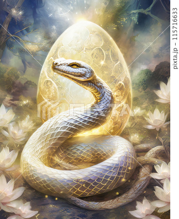 金の卵を抱く蛇,Generative AI AI画像 金の卵を抱く蛇,Generative AI AI画像 115716633