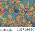 Paisley. Seamless pattern. Bright colors. Suitable for fabric, wrapping paper and the like 115716650