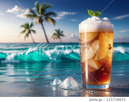 南国のビーチとドリンク A 南国のビーチとドリンク A 115716672