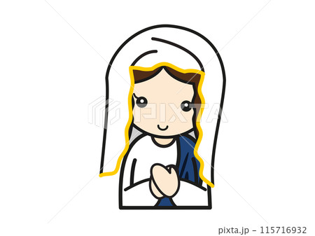 手をあわせる聖母マリア 115716932