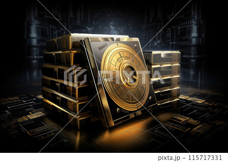 Generative ai on theme of beautiful gold growth chart for design natural abstract background 115717331